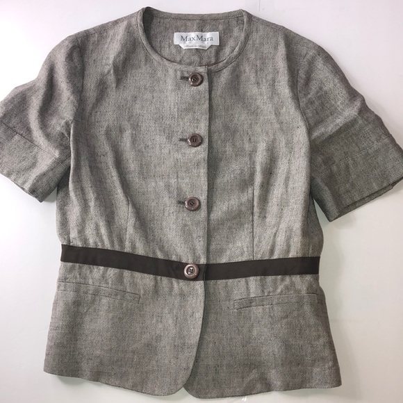 MaxMara Jackets & Blazers - MaxMara Brown woman’s linen & cotton blazer